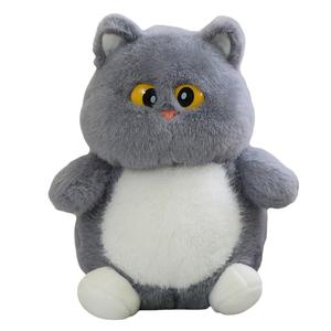 Милый и очаровательный плюшевый кот с большими глазами и колокольчиком, высота 23см/35см/45см MLING, серый