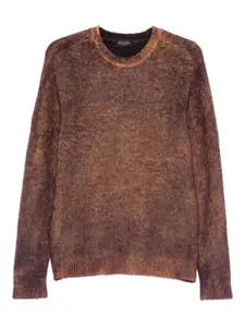 Свитер с круглым вырезом Roberto Collina, коричневый