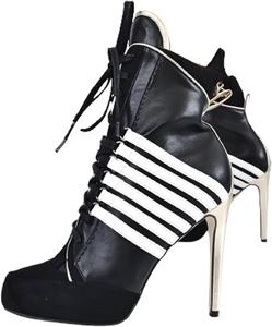 Спортивные ботинки на шнуровке большого размера на шпильке из замши с кожаной отделкой и прострочкой, классические ботильоны-кроссовки для женщин и мужчин, удобные ботильоны на высоком каблуке без шнуровки Maiosfy, черный