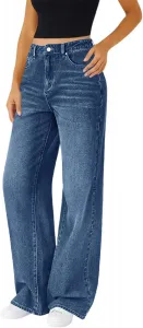 Женские джинсы Casual Wide Leg с высокой посадкой и карманами