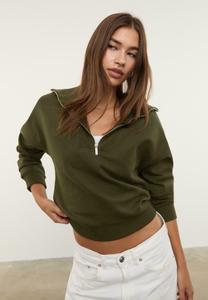 Толстовка Stradivarius NECK, Dark Green