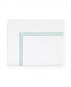 Простыня из хлопка, размер King, отель Grande Sferra, белый/аквамариновый