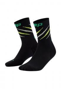 Носки CEP RUN COMPRESSION EDITION CLAW MID CUT, Black Green Mix/Black