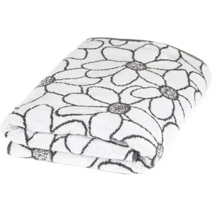 Полотенце для купания Blütenfond из высококачественного мако-хлопка Ross, Weiß-Anthrazit