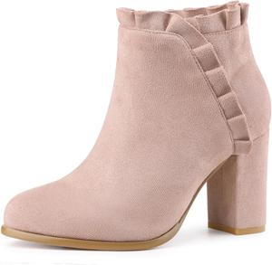 Ботильоны на массивном каблуке Perphy Ruffle для женщин, Dust Pink