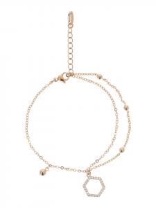 Faina Женский браслет-цепочка с подвесками из розового золота