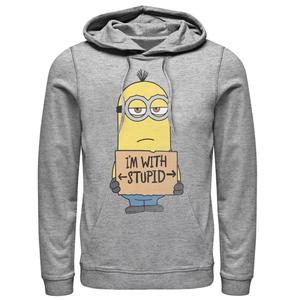 Мужской пуловер с капюшоном Despicable Me Minions Kevin I'm With Stupid Licensed Character