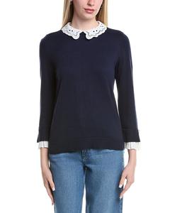 Свитер CeCe с люверсами и воротником Cece, синий