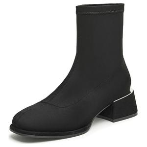 BASTO Женские однотонные зимние ботинки на шнуровке с подкладкой из черного флиса, цвет Black Fleece-Lined