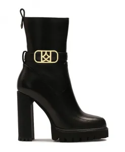 Сапоги с монограммой на стойке Kazar, черный