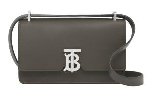 Burberry Текстурированная кожаная сумка через плечо мужская армейского зеленого цвета