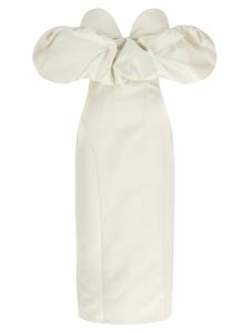 Платье с открытыми плечами Elisabetta Franchi, белый