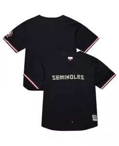 Мужская модная джерси Florida State Seminoles On The Clock на пуговицах, черная Mitchell & Ness