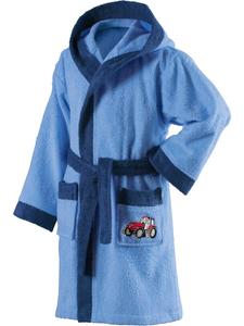 Erwin Müller Детский банный халат из махровой ткани с капюшоном, светло-голубого цвета
