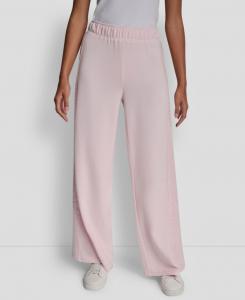 Женские брюки средней посадки с пайетками и широкими штанинами DKNY Jeans, Pink Moon