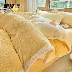 Yalu Комплект постельного белья 4 предмета, простыня 200 см, пододеяльник 220x240 см