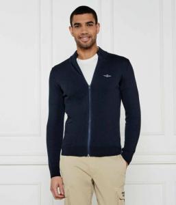 Свитер облегающий Aeronautica Militare на молнии, синий