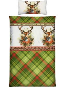 Фланелевое постельное белье зеленого цвета REDBEST, 200x200 (2x 80x80 см)