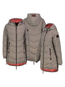 Стеганое пальто серо-коричневого цвета Sublevel