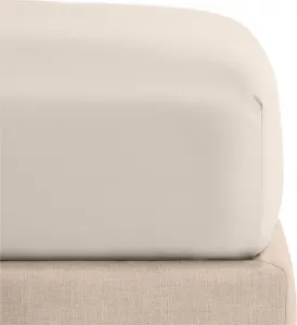 Простыня на резинке из сатина 120x200x30 см светло-бежевого цвета - Высококачественный комфорт Spod Igły i Nitki