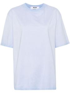 Хлопковая футболка с вышитым логотипом MSGM, синяя