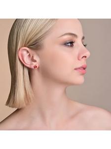 Adeliás Женские серьги - серьги-гвоздики из нержавеющей стали с золотыми стразами