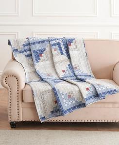 Хлопковый двусторонний стеганый плед, 50 x 60 дюймов Greenland Home Fashions, Calico Cottage Cabin