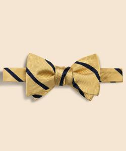 Шелковый галстук-бабочка BB#3 с полосками в полоску, изготовлен в США.