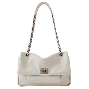 ELLE Кожаная сумка через плечо, Top Grain Cow Leather, средний размер, женская, черно-белая