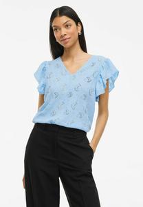 Блуза VILA MIT ANGESCHNITTENEN ÄRMELN VIKARLA V-AUSSCHNITT, Kentucky Blue/Blue