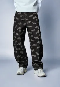 Жаккардовые джинсы прямого кроя Bershka, Black