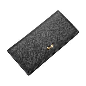 Кожаный кошелек женский обычный черный/экрю MEXICAN