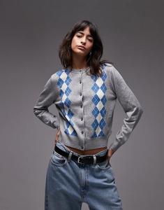 Кардиган Levi's Tara с узором «аргил» серого цвета