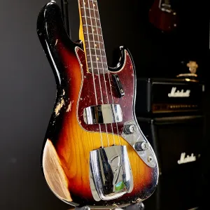 Fender Custom Shop 1961 Jazz Bass Heavy Relic с грифом из палисандра 3А, расцветка 3-цветный санберст