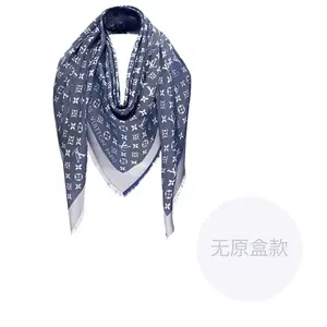 LOUIS VUITTON Шаль из джинсовой ткани Monogram, Blue