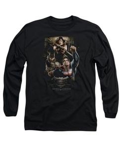 Мужская футболка с длинным рукавом "Три в действии" для взрослых Batman V Superman, Black