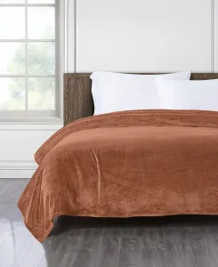 Мягкое, бархатистое плюшевое одеяло, размер King Chalet Decor, мокко