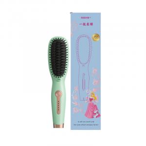 Щипцы для завивки и выпрямления двойного действия ионные расчески и стайлинговые расчески princess выпрямляющая щетка для волос CHUNZHENDEWO, зеленый