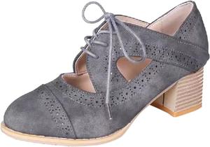 Женские велюровые драндельные элегантные танцевальные туфли с ремешком на щиколотке для свадеб, Октоберфеста и вечеринок, удобные, на каблуке Generic, серый
