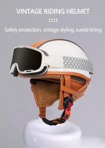 Шлем кожаный CFZWJ с очками, черный