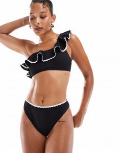 Плавки бикини с открытыми плечами, черного цвета New Look