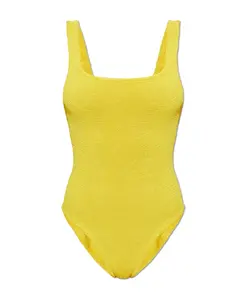 Купальник с завязками на шее и квадратным вырезом Hunza G, желтый