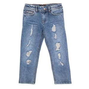 Джинсы для мальчиков 4-7 лет с эффектом потертости и контрастной неоновой строчкой Rawx, Blue