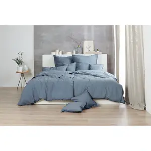 Постельное белье Primera «Stone-Washed», с мелкой складкой, качество Renforceé, из 100% хлопка, с застежкой-молнией, легкое в уходе, сертифицировано STANDARD 100 от OEKO-TEX, цвет blau