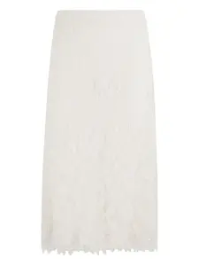 Миди-юбка из кружева с отделкой бисером Ermanno Firenze, нейтральный