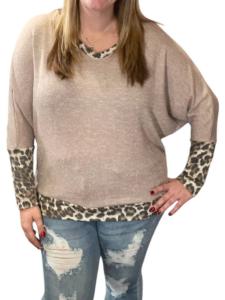 Футболка Dolman With Leopard Accents в золоте honeyme
