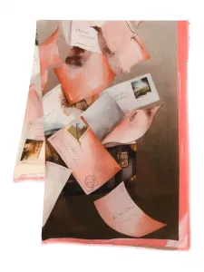 Шарф с бахромой и принтом D'Aniello, розовый