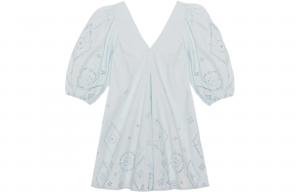 Женское платье с коротким рукавом синее GANNI