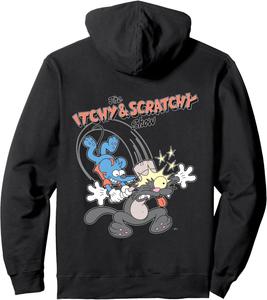 Толстовка с капюшоном The Simpsons Itchy &cratchy Hammer Classic Cartoon Mayhem, черная