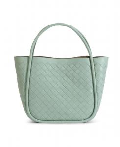 Женская сумка с верхней ручкой из плетеной кожи пастельно-зеленого цвета Furniq UK, Pastel green
